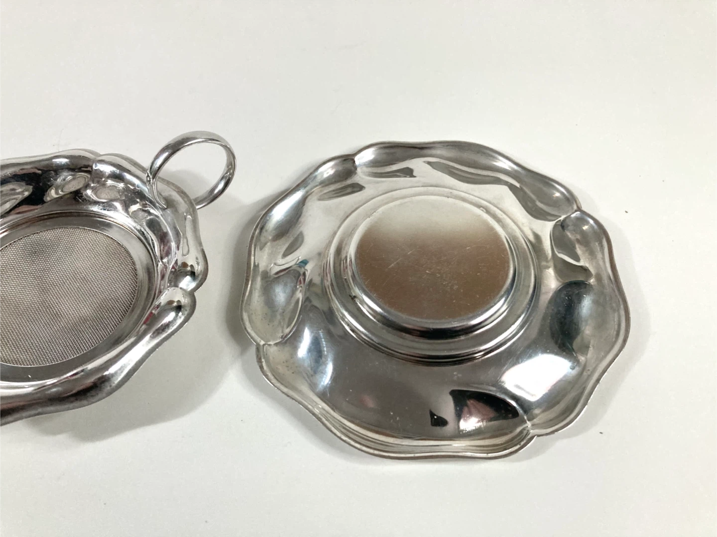 Vintage Silver-Plated Tea Strainer and Tray - photo 3