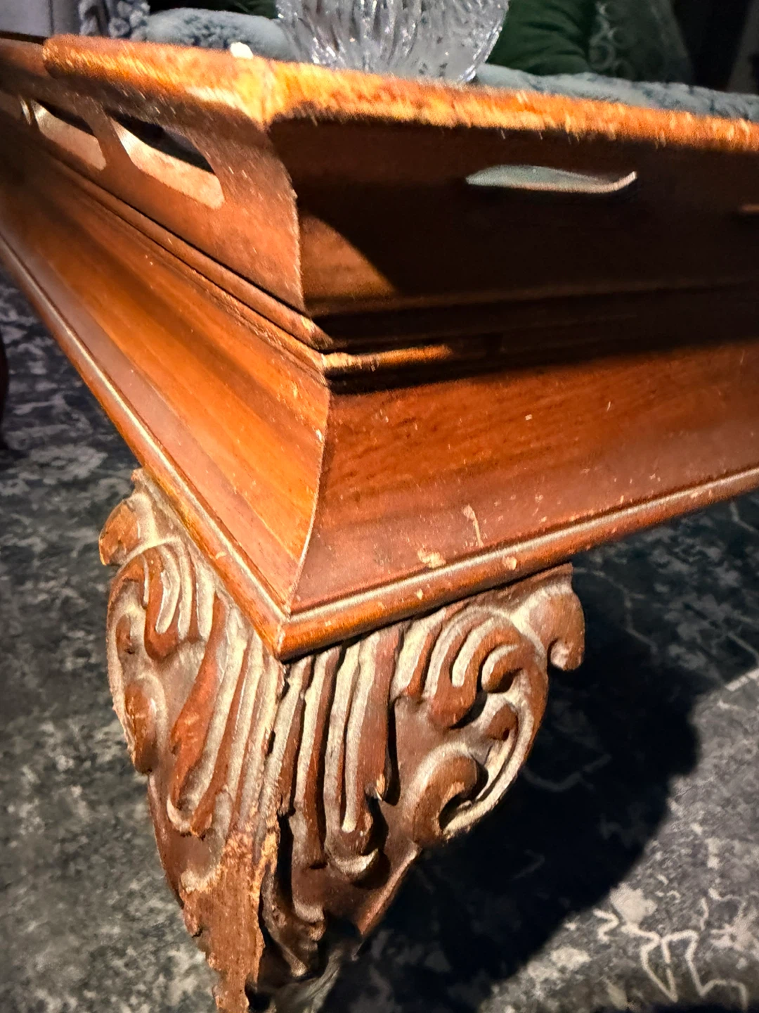 Vintage Wooden Coffee Table with Drawer - photo 5