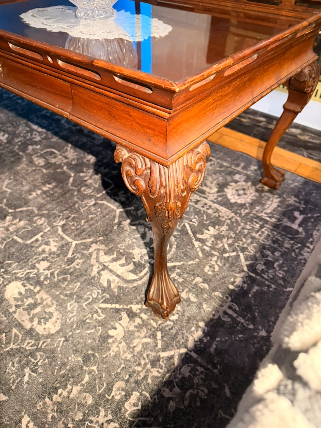 Vintage Wooden Coffee Table with Drawer