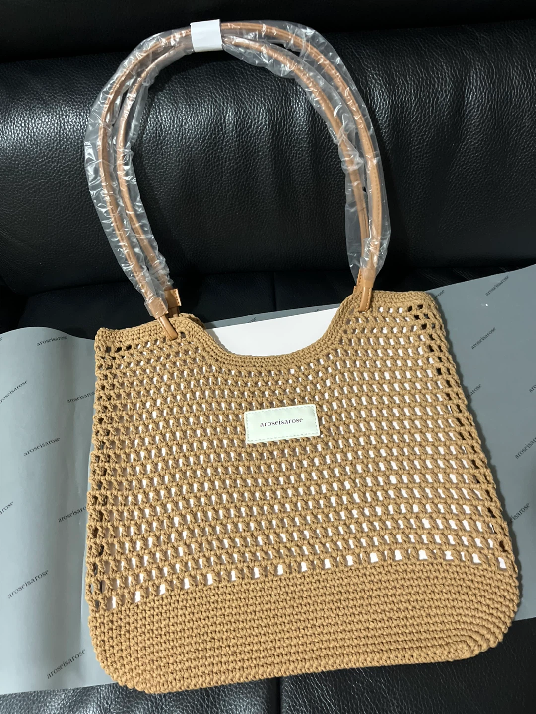 Brand new Crochet Tote Bag - Tan
