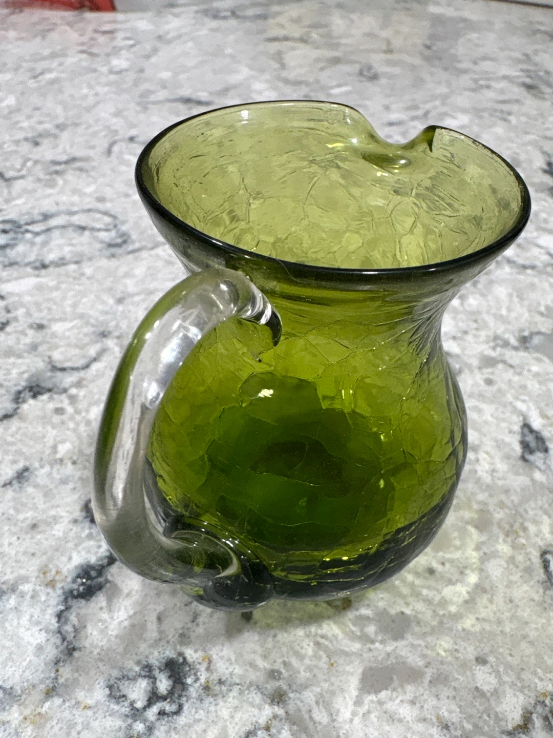 Green Crackle Glass Pitcher - photo 3