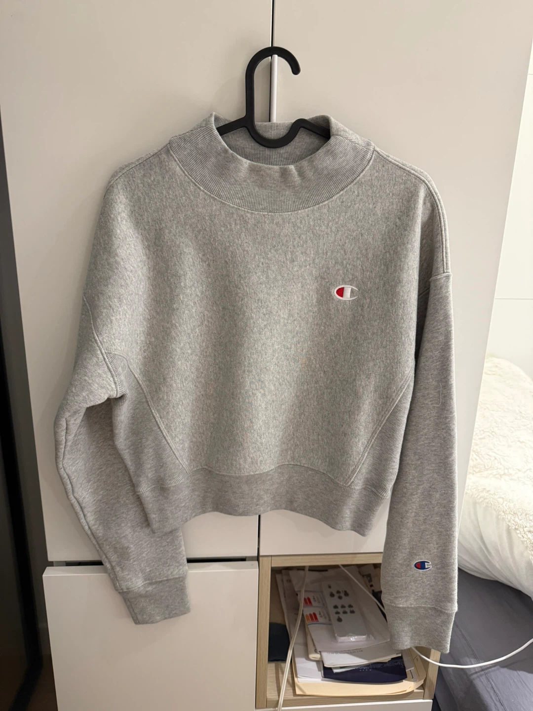 Champion mock neck sweater in grey