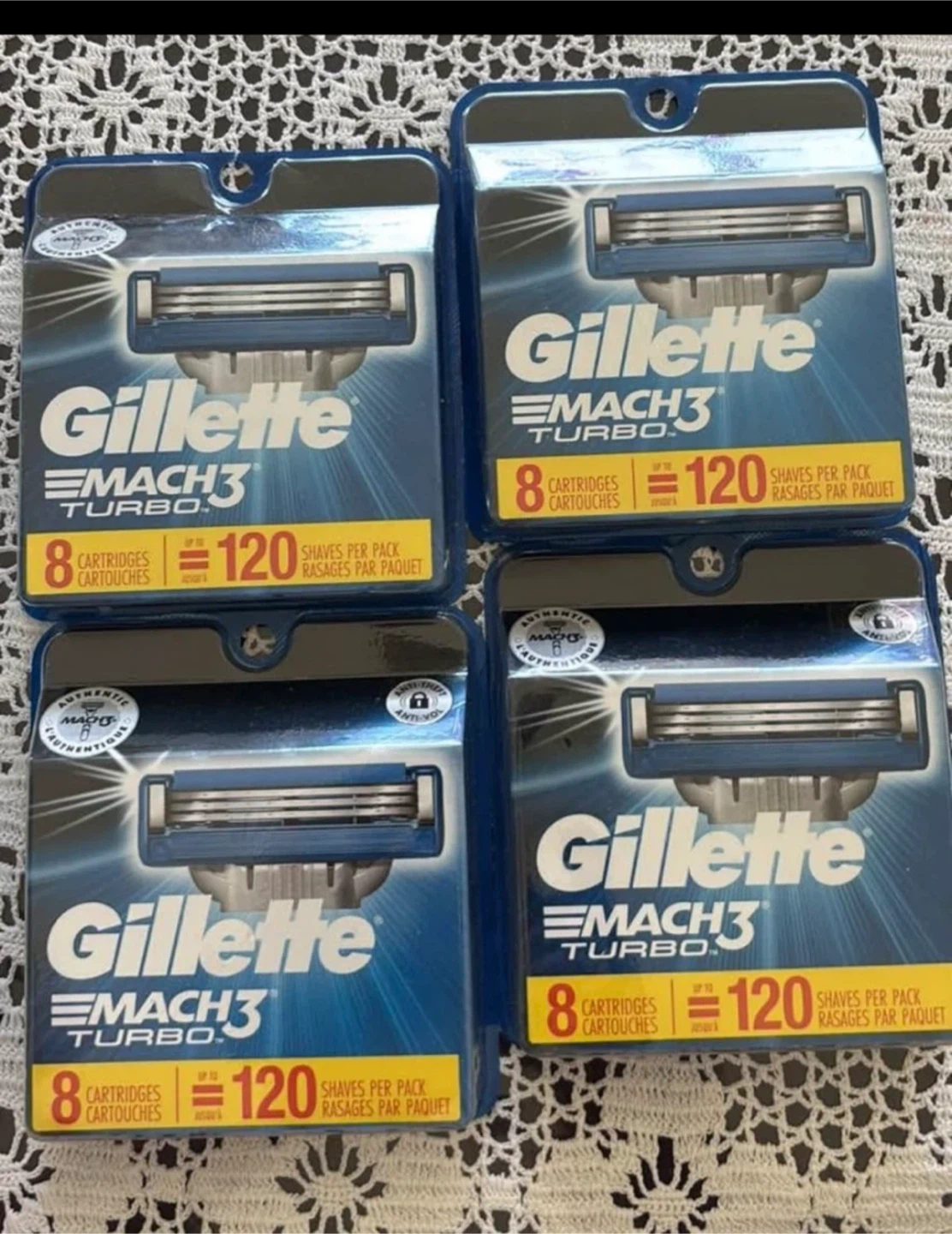 Gillette Mach3 Turbo Razor Cartridges - 4 Packs of 8