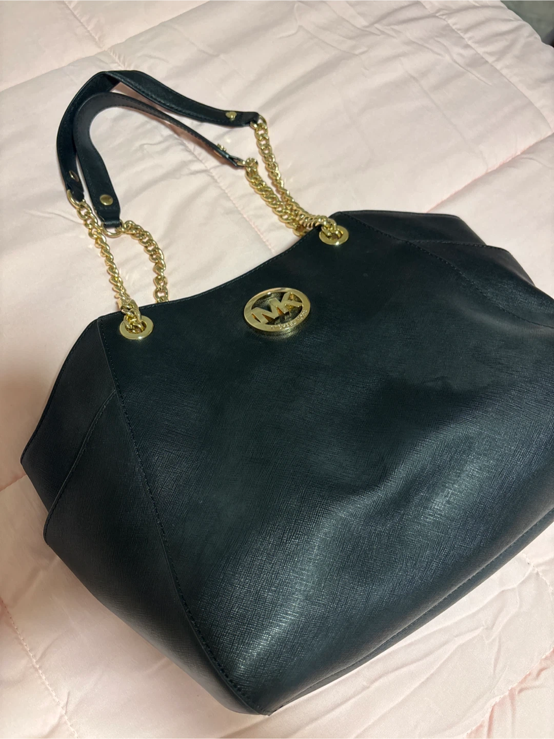 Michael Kors Black Leather Tote Bag