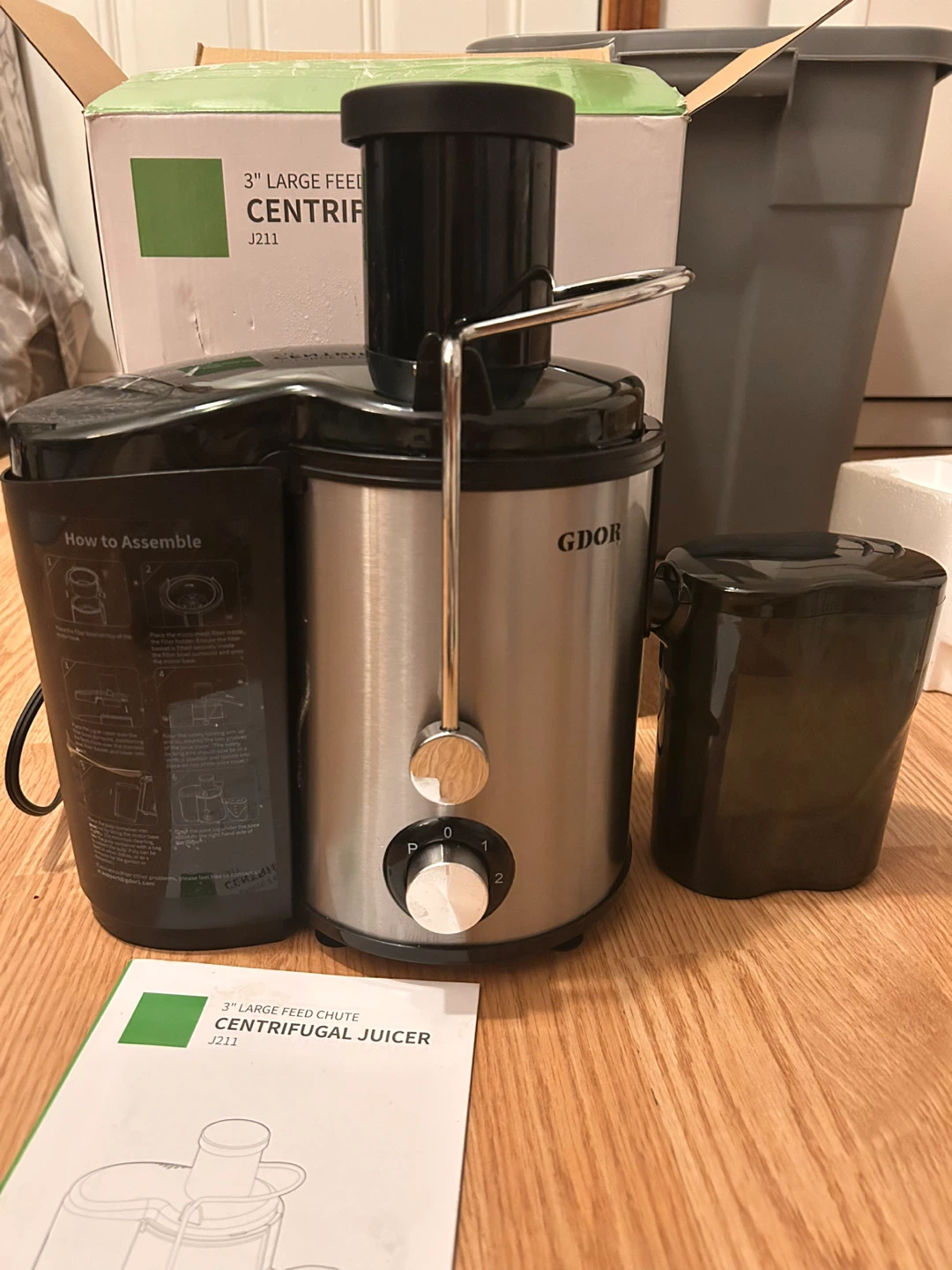 GDOR Centrifugal Juicer J211 - Silver, 3" Feed Chute, 800W