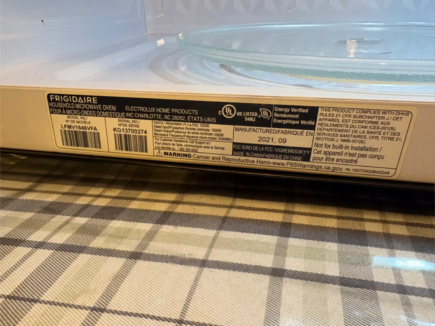 Frigidaire Over-the-Range Microwave - photo 4