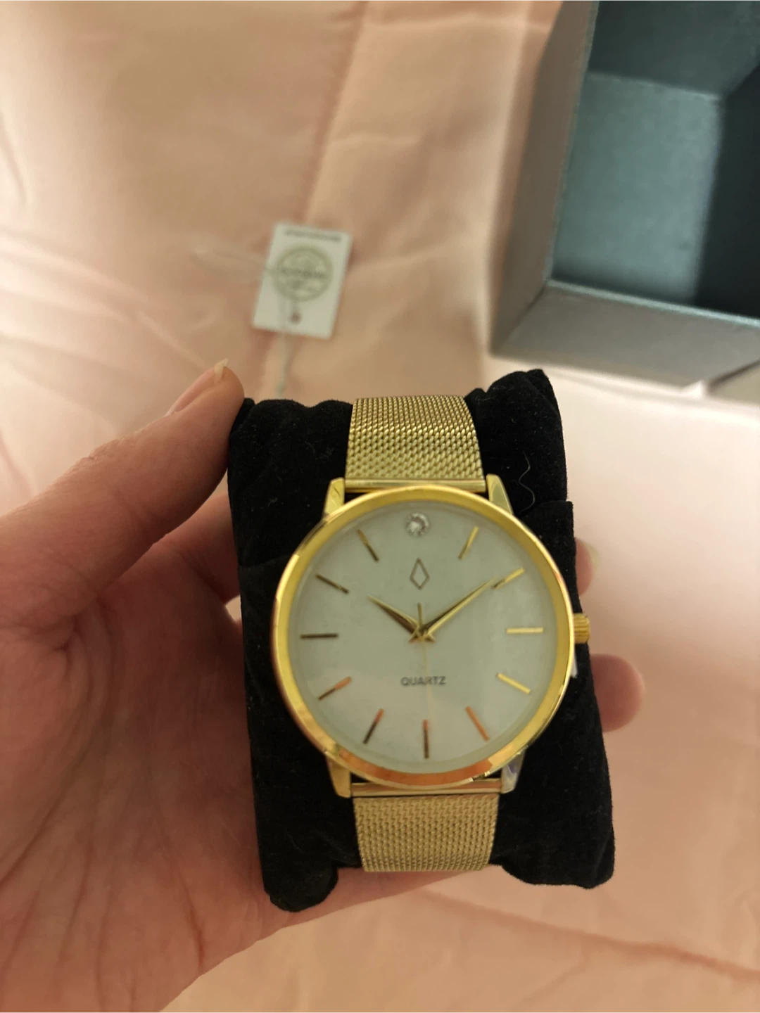NIC & SYD Gold Mesh Band Quartz Watch with Swarovski Crystals - photo 3