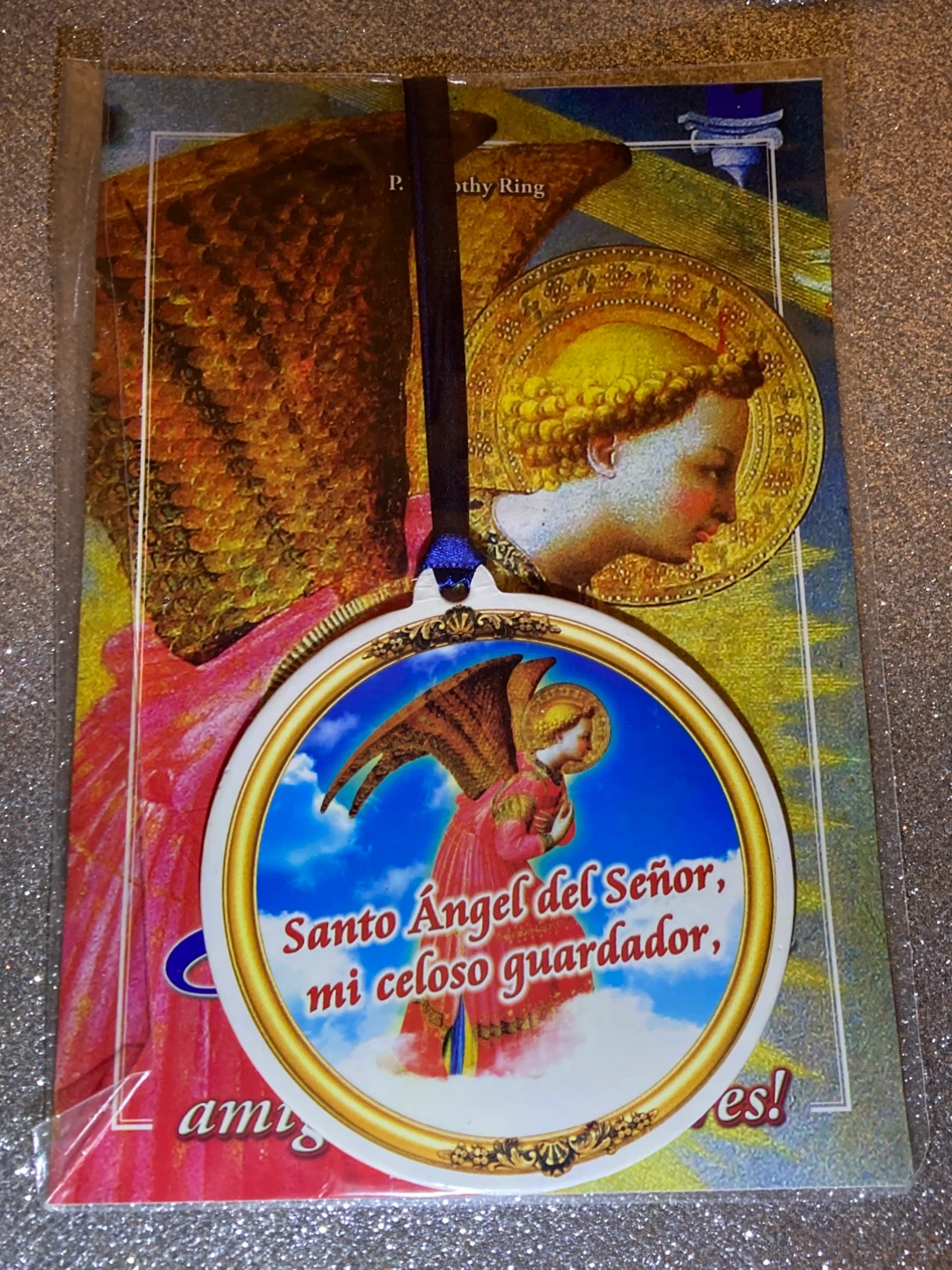 Booklet Guardian Angel Ornament with Religious Prayer
