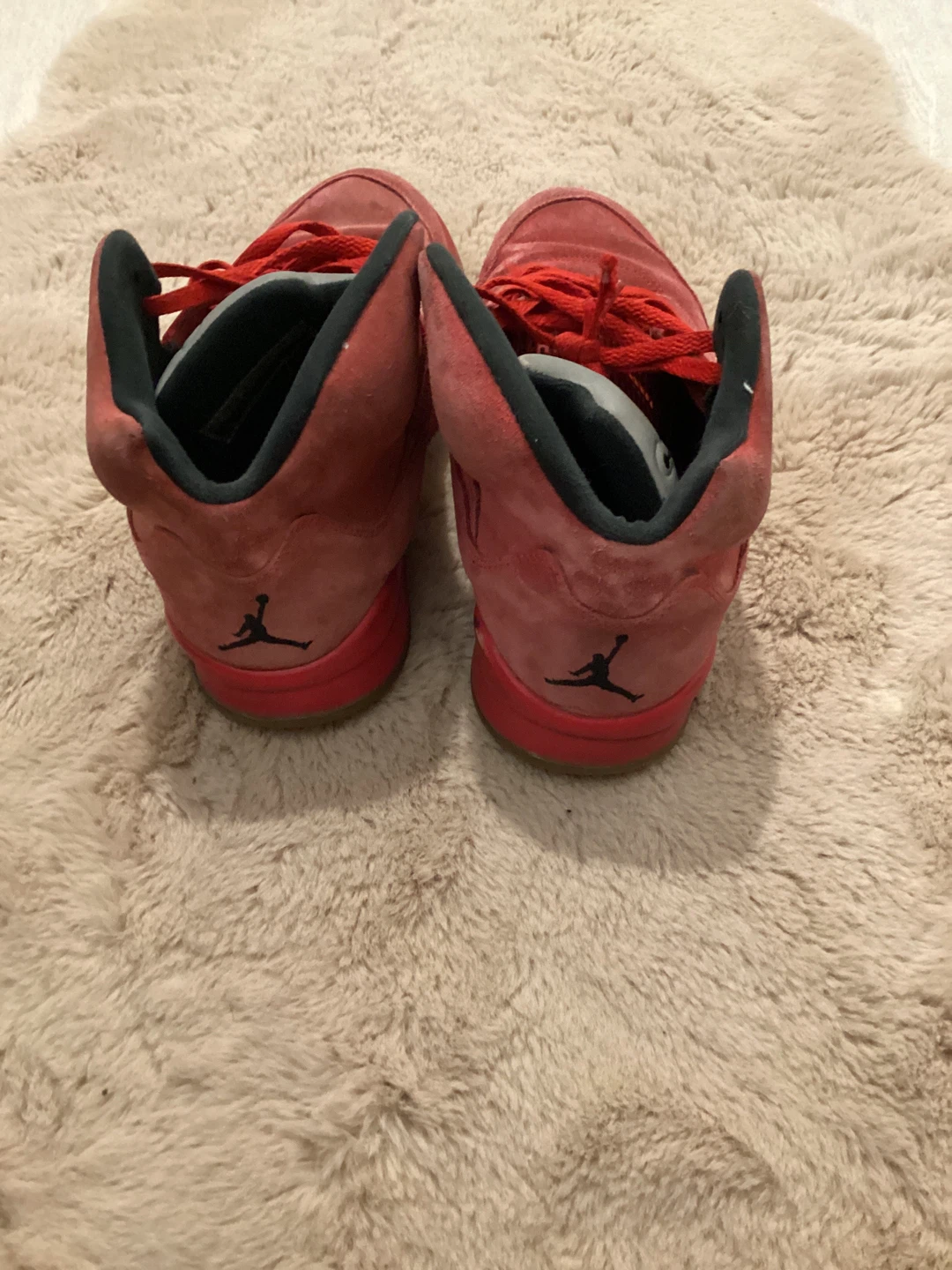 Air Jordan 5 Retro Red Suede Sneakers - photo 4