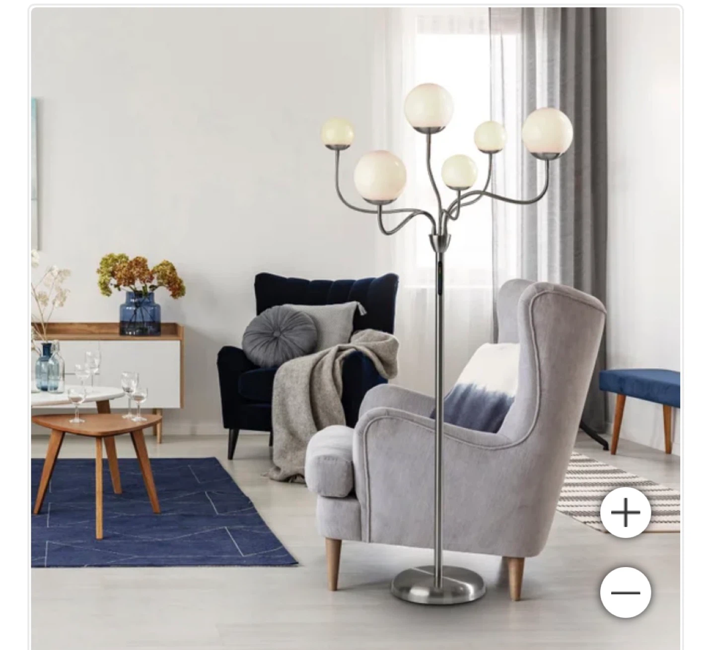 Modern 5-Light Arc Floor Lamp with RGB