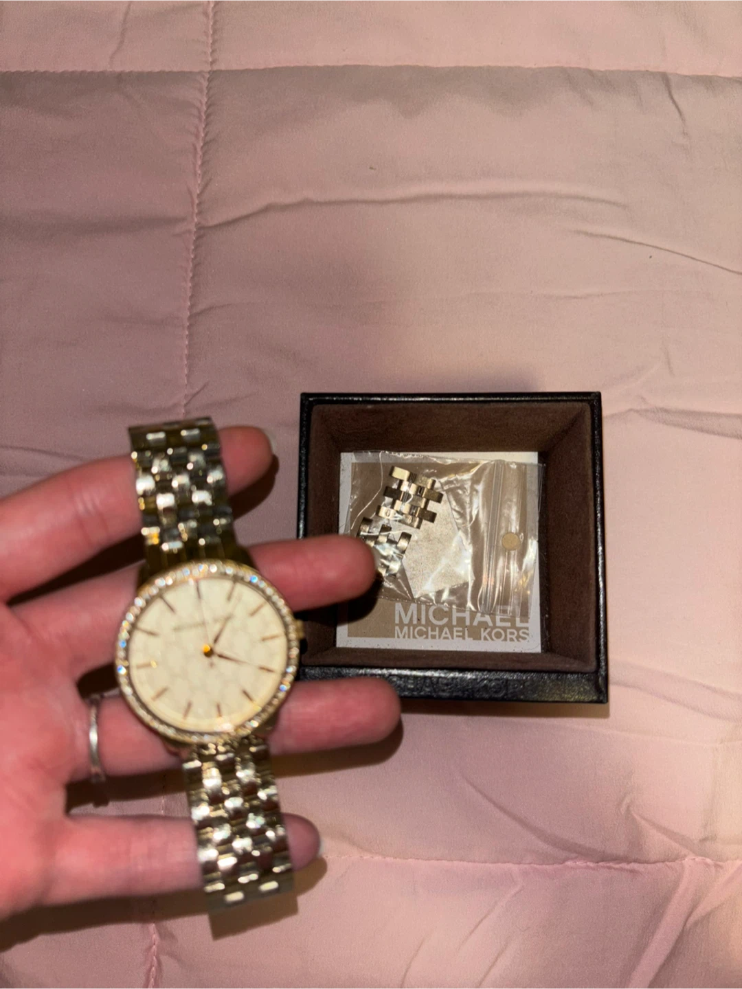 Michael Kors Gold Watch with Crystal Bezel