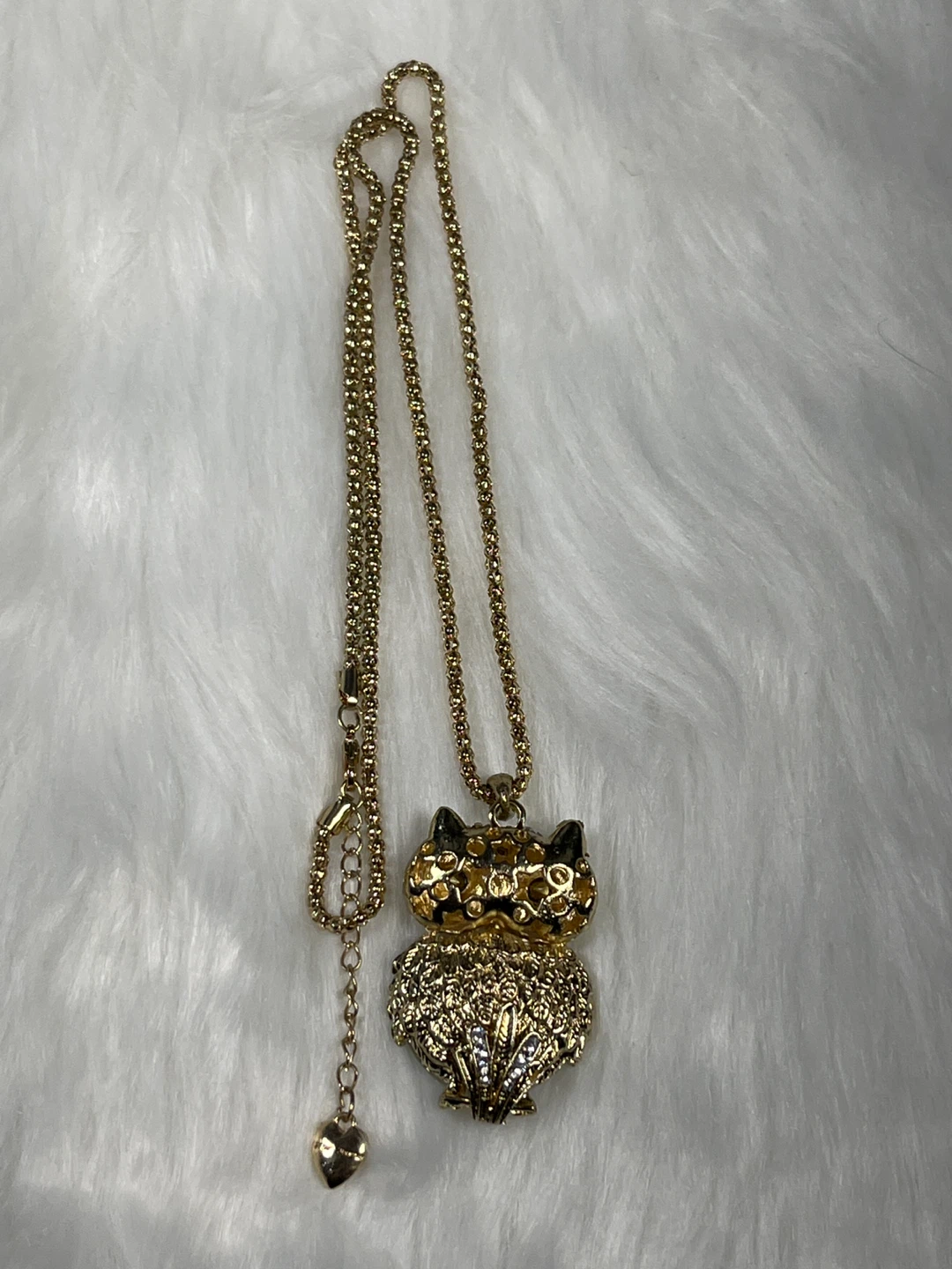 Betsy Johnson Owl Pendant Necklace with Red Eyes - photo 2