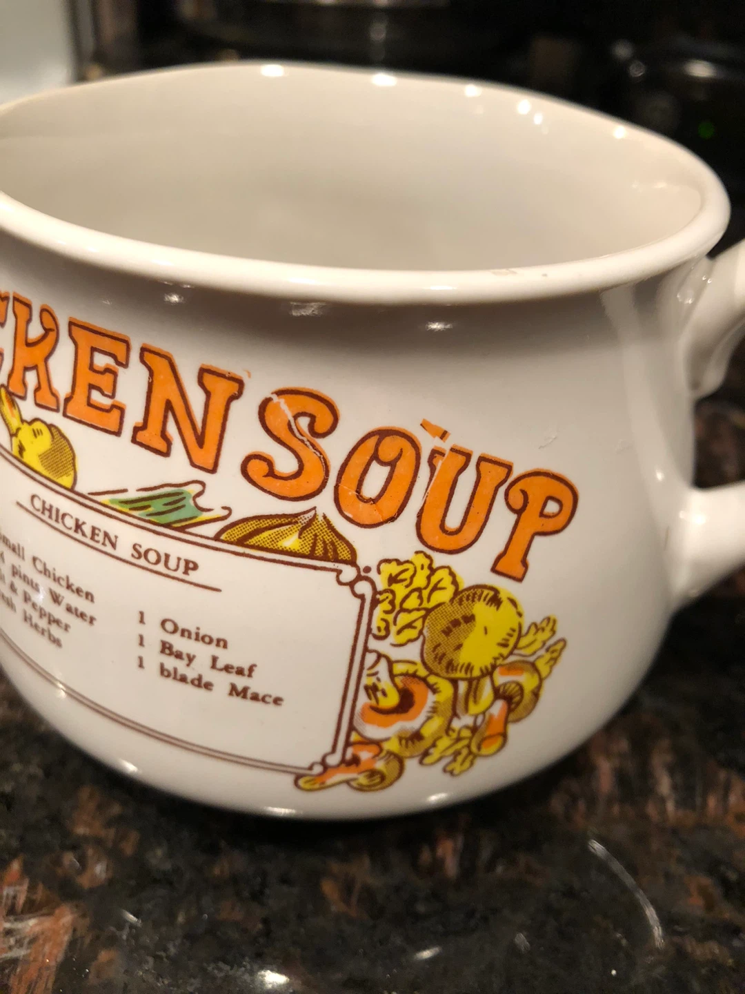 Vintage “Chicken Soup” ceramic bowl - photo 2