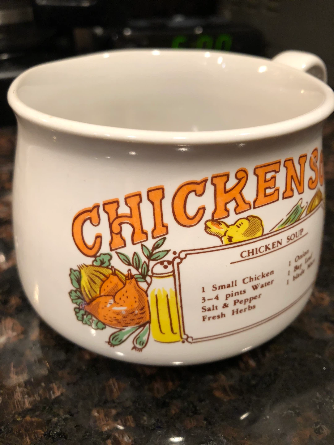 Vintage “Chicken Soup” ceramic bowl