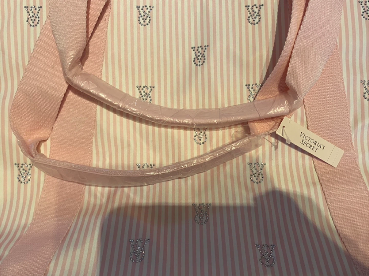 (With tags) Victoria's Secret Pink Striped Tote Bag - photo 2