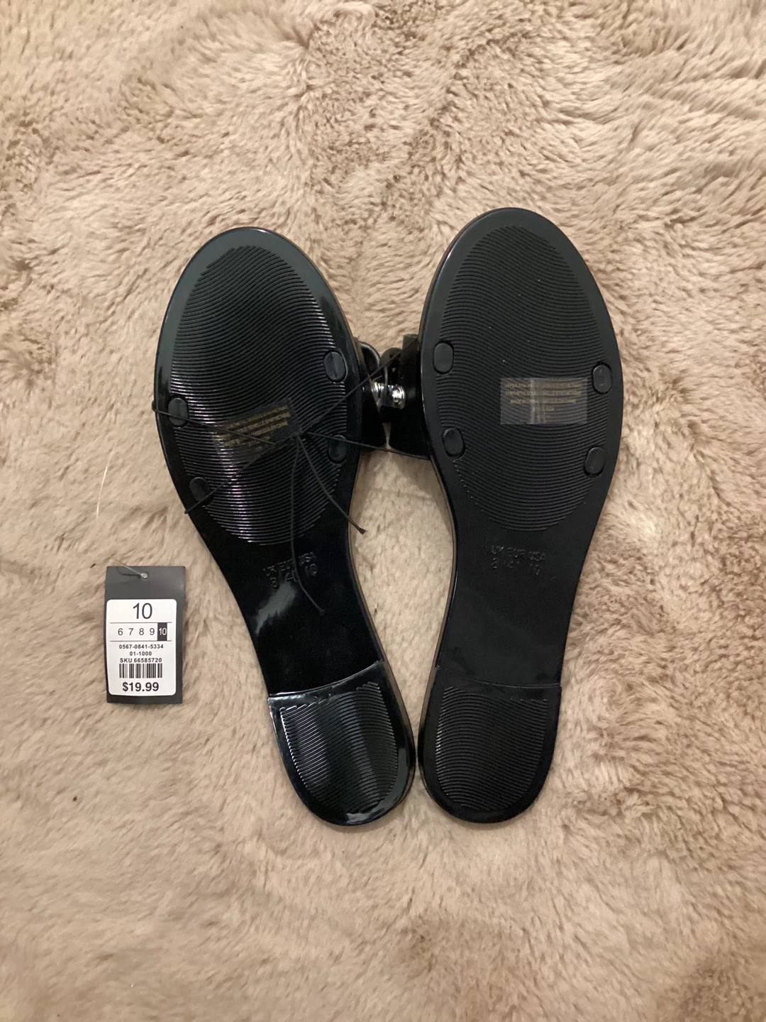 Black Chain Detail Slide Sandals - Size 10 - photo 3