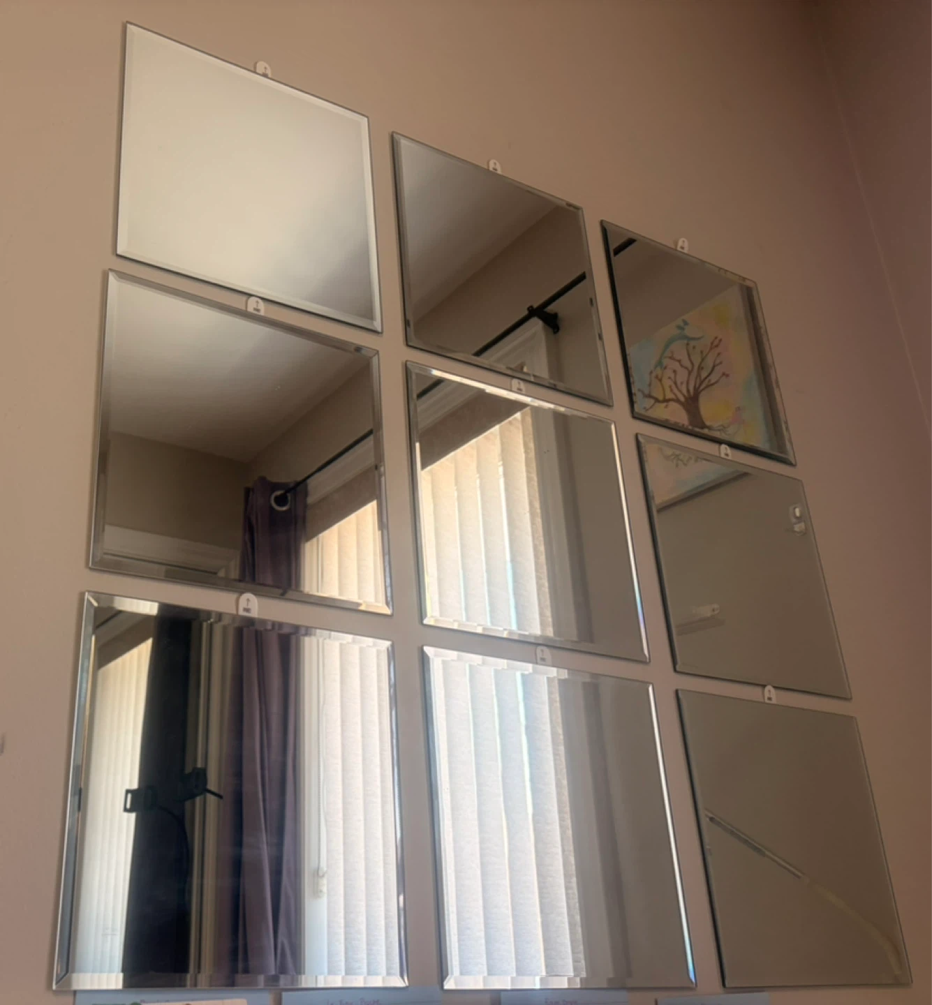 Set of 9 Square Decorative Mirrors