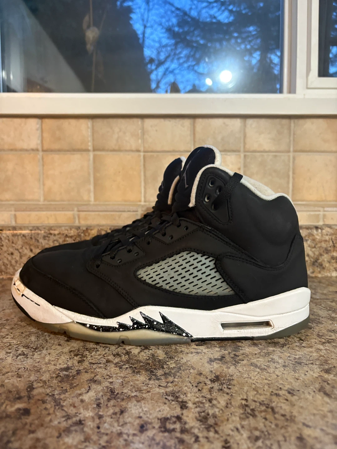 Air Jordan 5 Retro Black White Men's Sneakers - photo 3