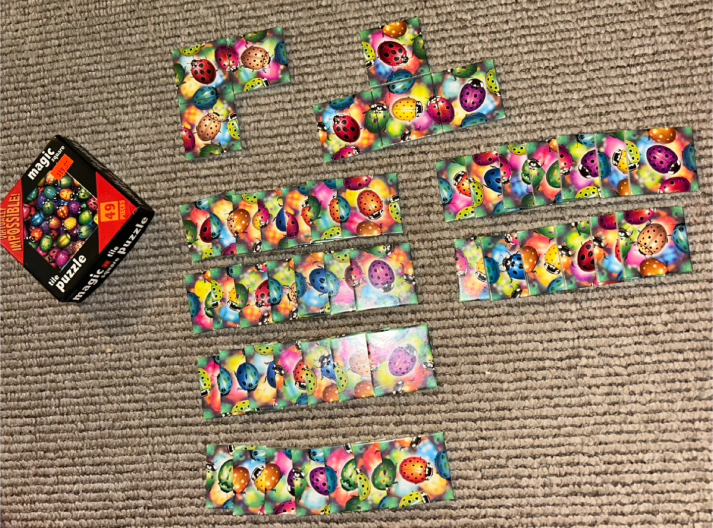 Magic Square Tile Puzzle - Ladybugs, 49 Pieces - photo 3