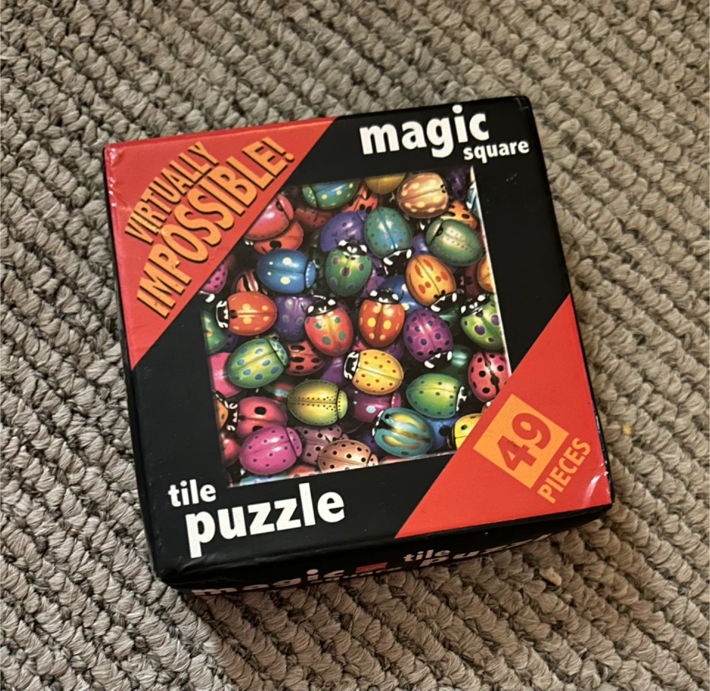 Magic Square Tile Puzzle - Ladybugs, 49 Pieces