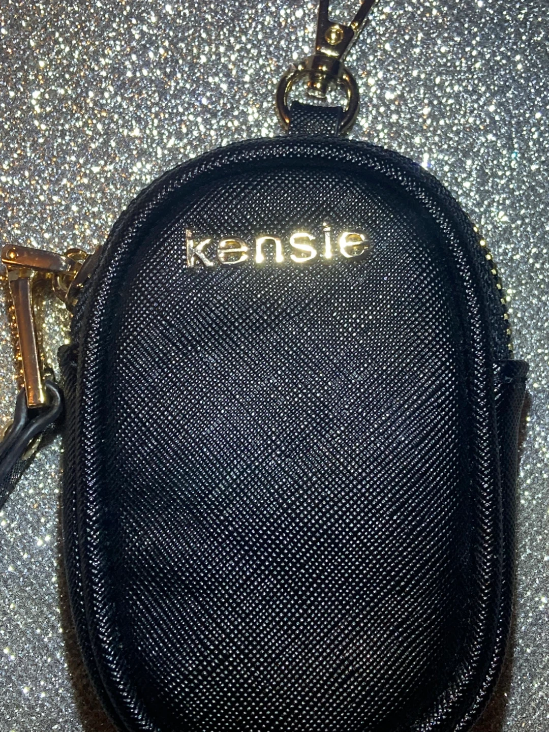 Kensie Black Zippered keychain Coin Pouch