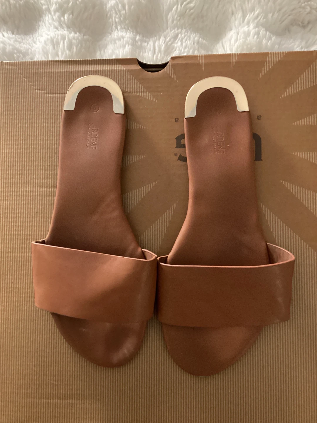 JADENE Women's Brown Leather Slide Sandals Size 9 - photo 2