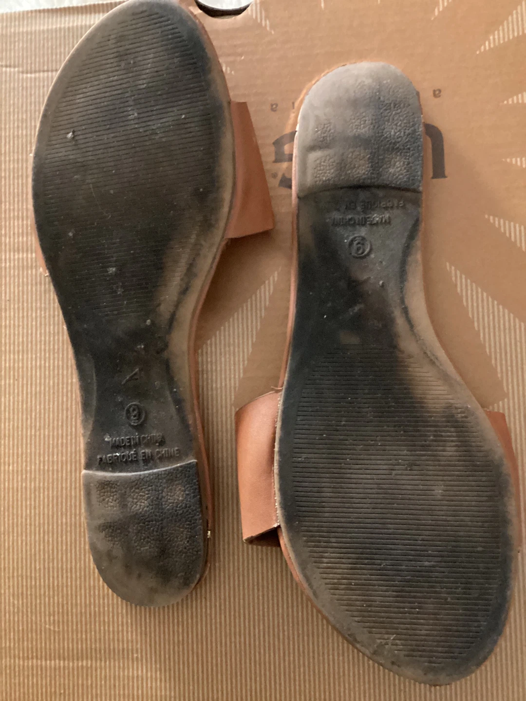 JADENE Women's Brown Leather Slide Sandals Size 9 - photo 4
