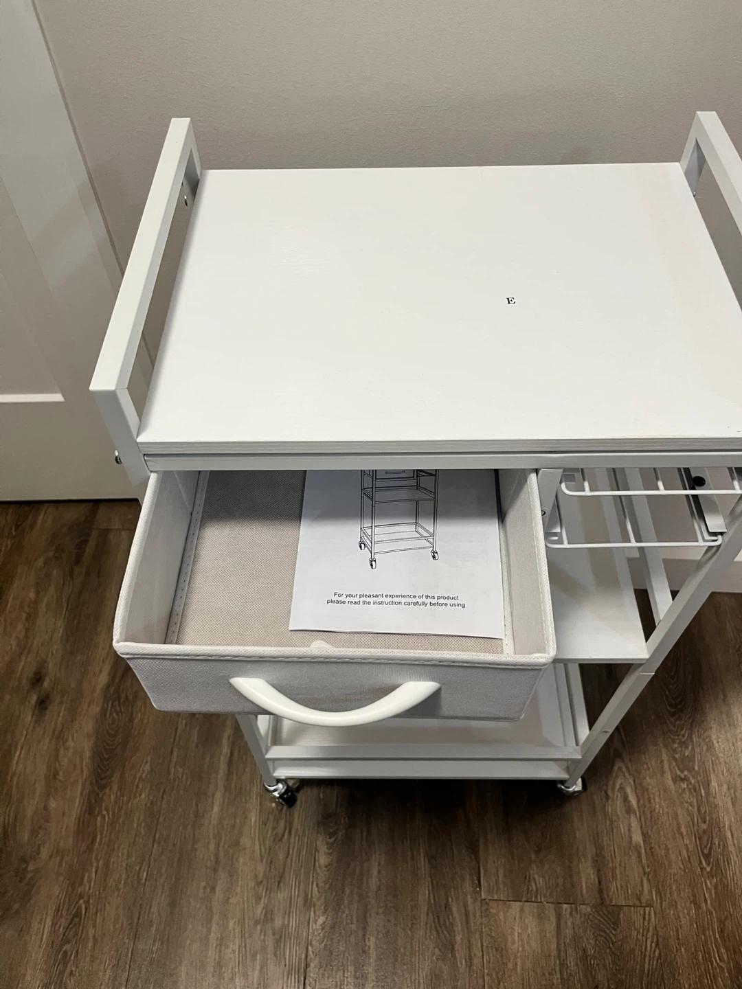 White Rolling Cart, Storage Coffee Bar Cart - photo 4