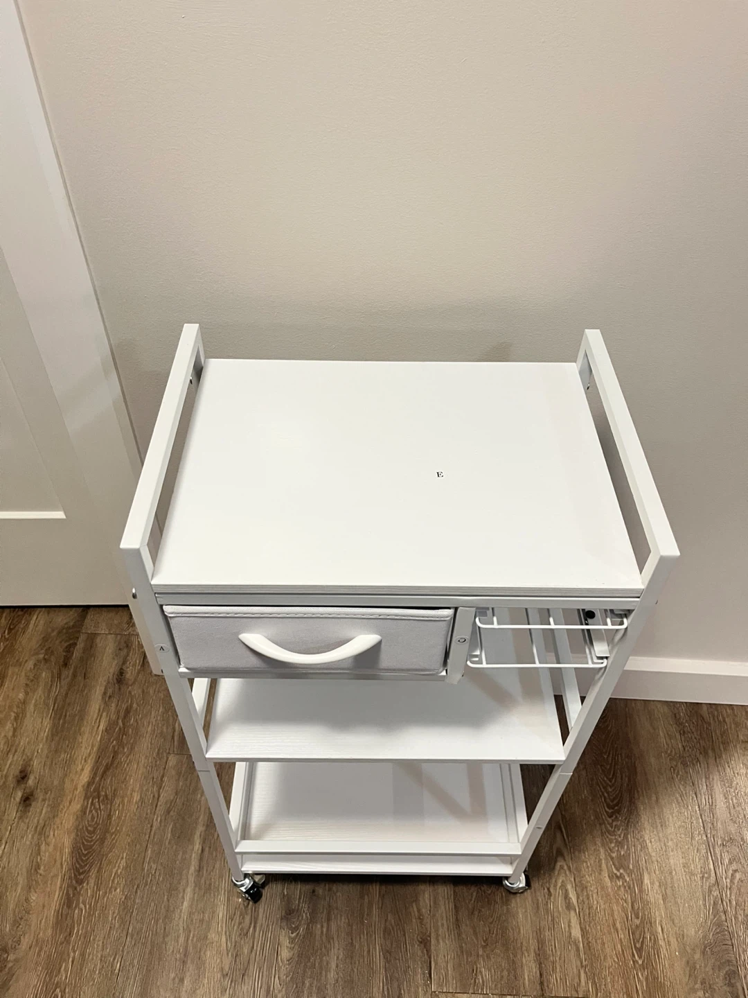 White Rolling Cart, Storage Coffee Bar Cart - photo 3