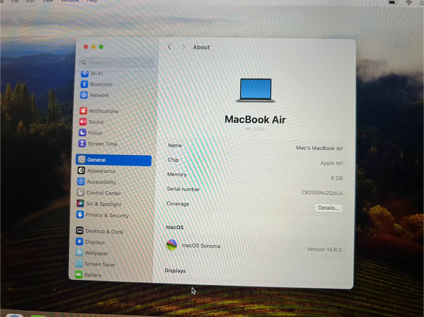 Apple MacBook Air M1, 2020, 8GB RAM