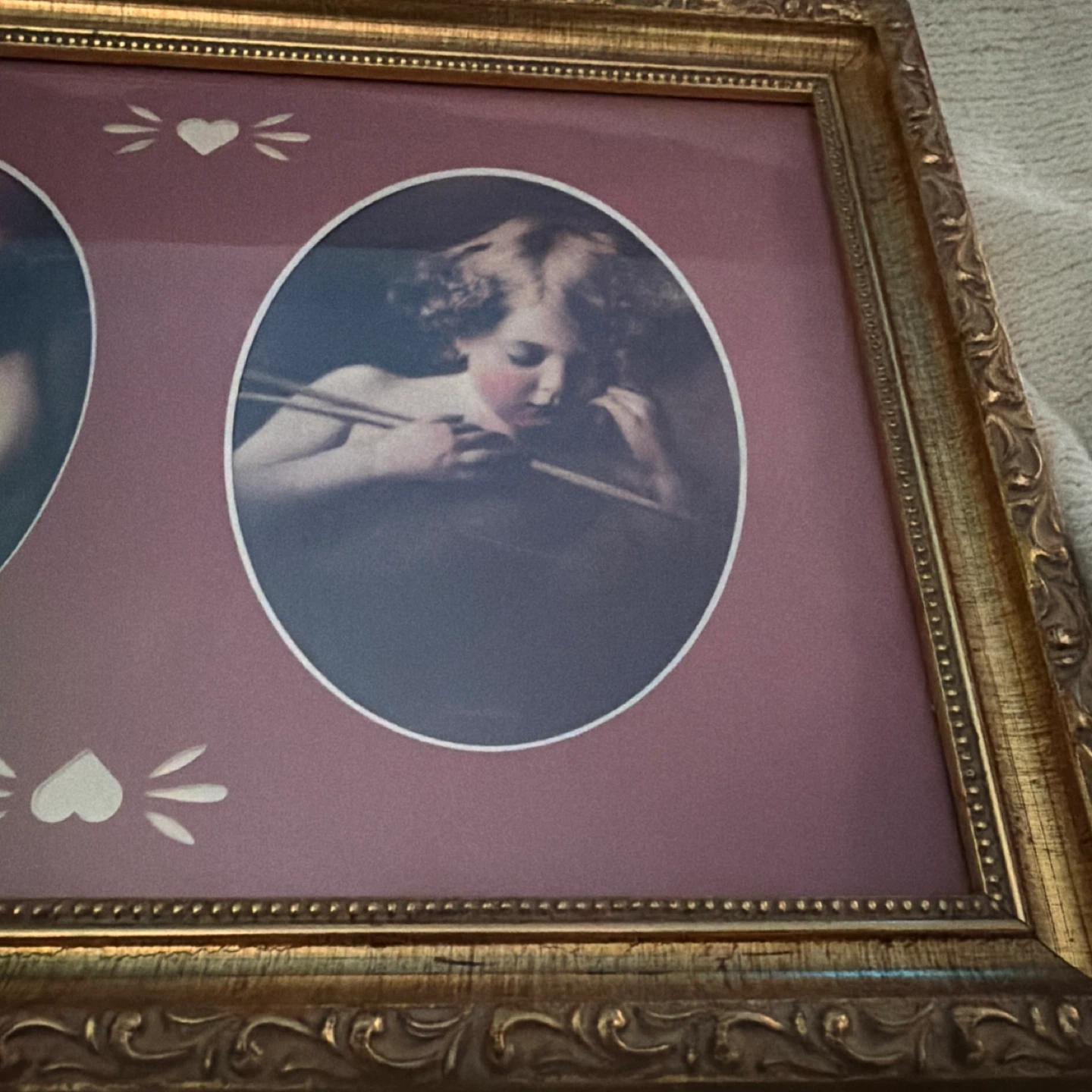 Vintage Cupid Cherub Double Oval Picture Frame - photo 3