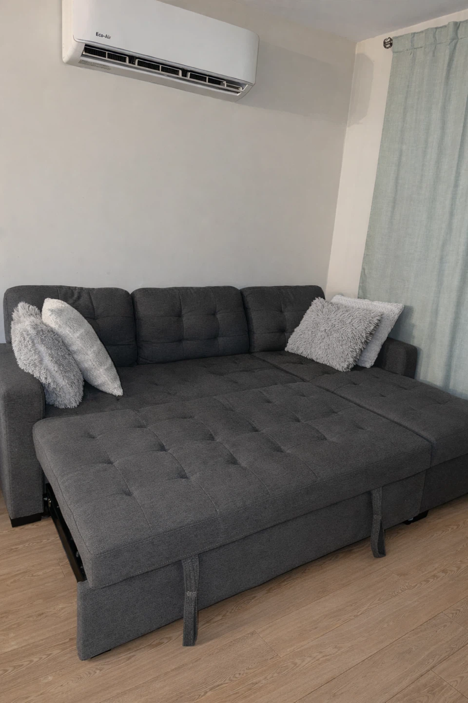 Grey Sectional Sofa with Chaise and Pull-out Bed - photo 2