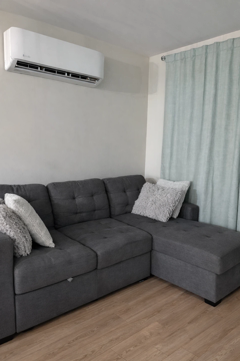 Grey Sectional Sofa with Chaise and Pull-out Bed