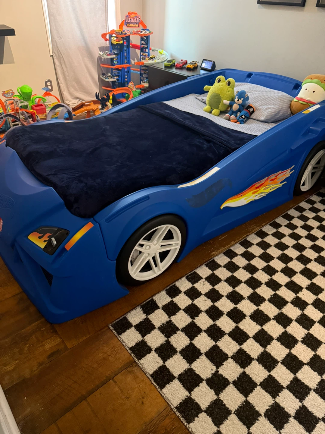 Hot Wheels Blue Race Car Toddler Bed