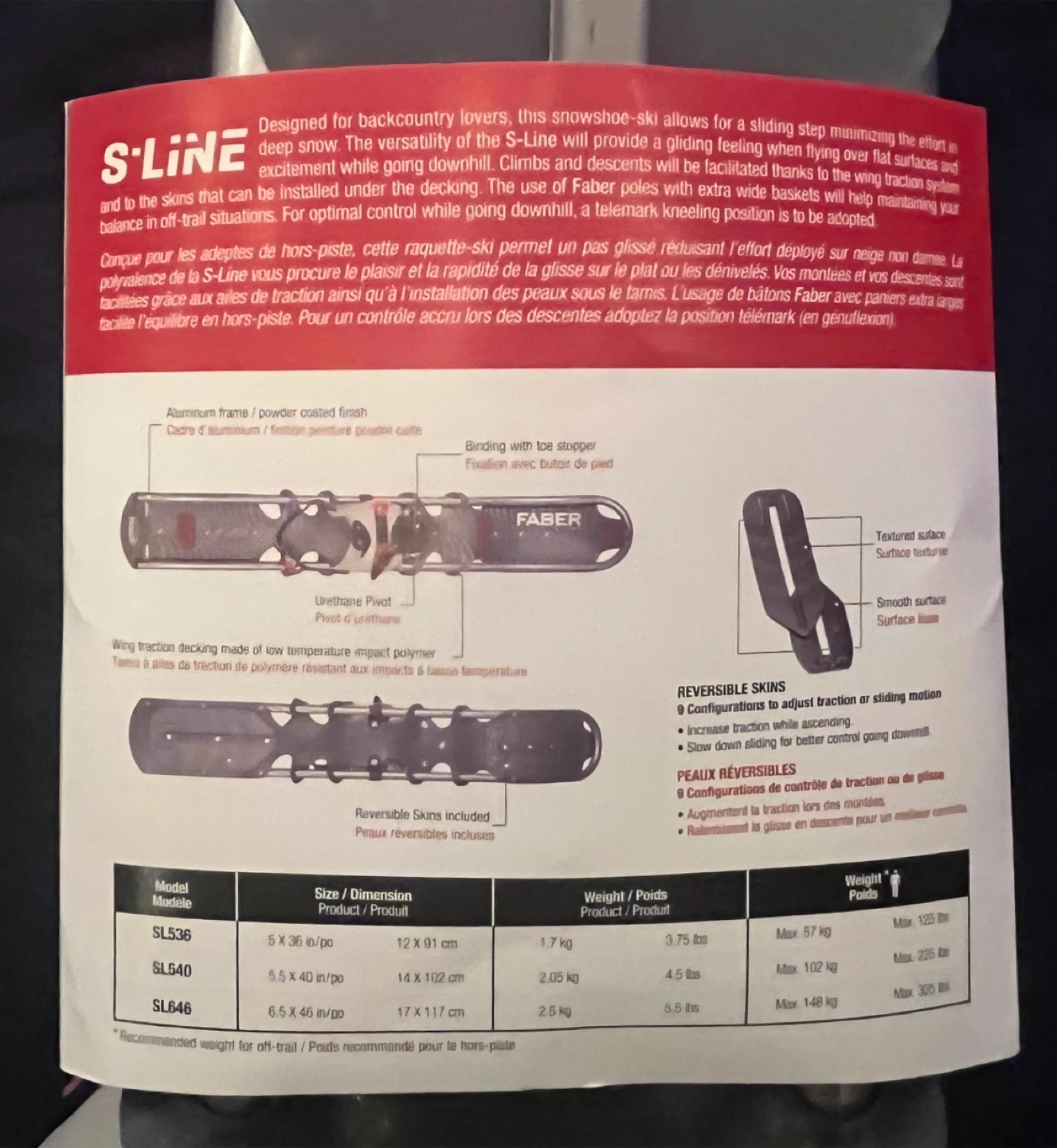 Faber S-Line 536 Sliding Step Snowshoes, sz SMALL - photo 4