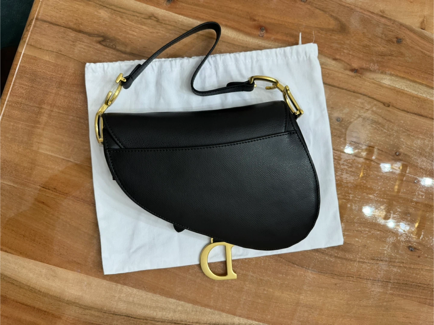 Christian Dior Black Leather Saddle Bag - photo 3