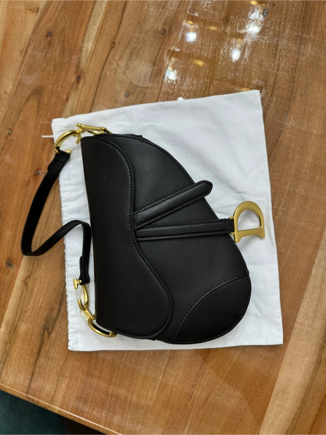 Christian Dior Black Leather Saddle Bag - photo 2