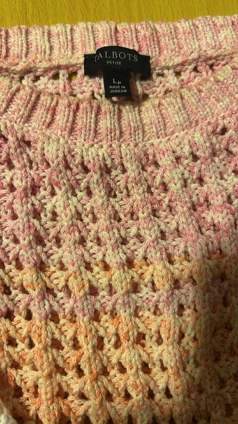 Talbots Petite Crochet Knit Sweater