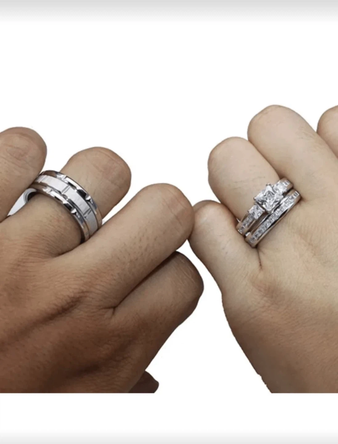 Tungsten Carbide Wedding Ring Set for Men and Women - photo 2