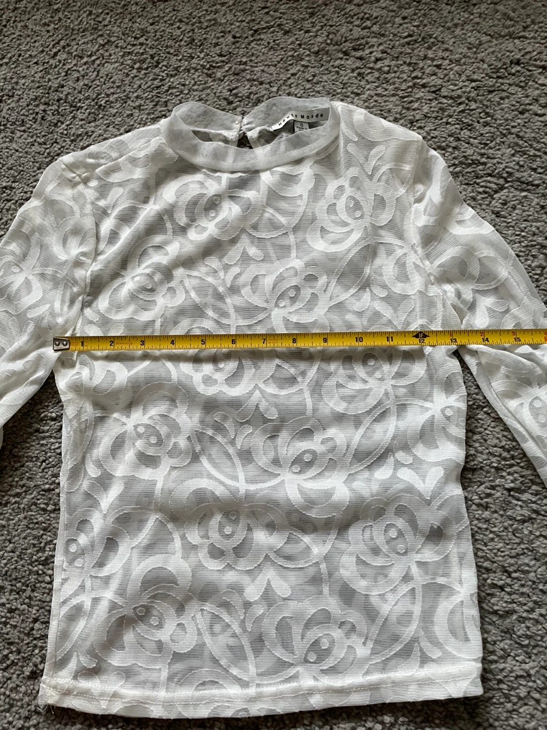 White Lace Bell Sleeve Top - photo 2