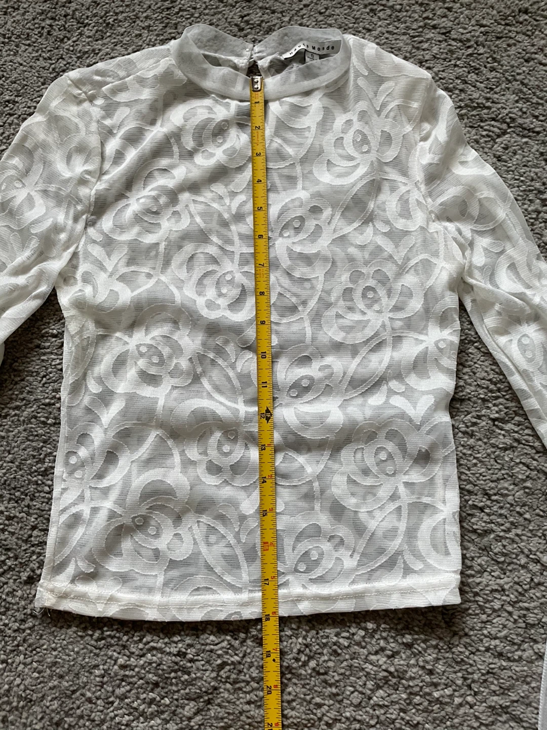 White Lace Bell Sleeve Top - photo 3