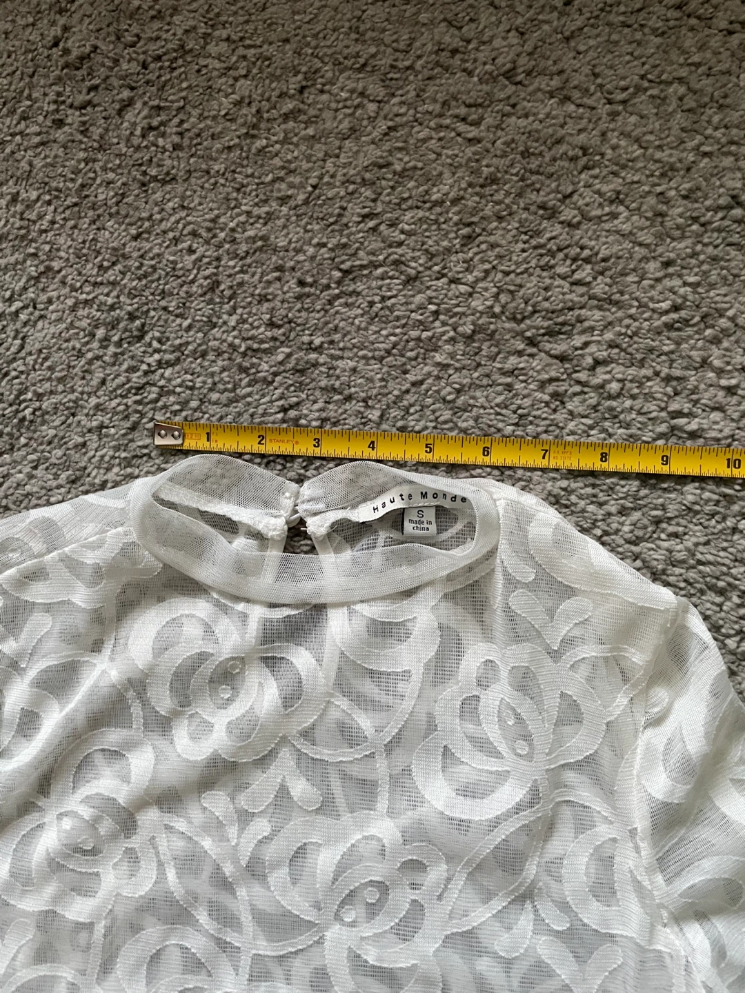 White Lace Bell Sleeve Top - photo 4