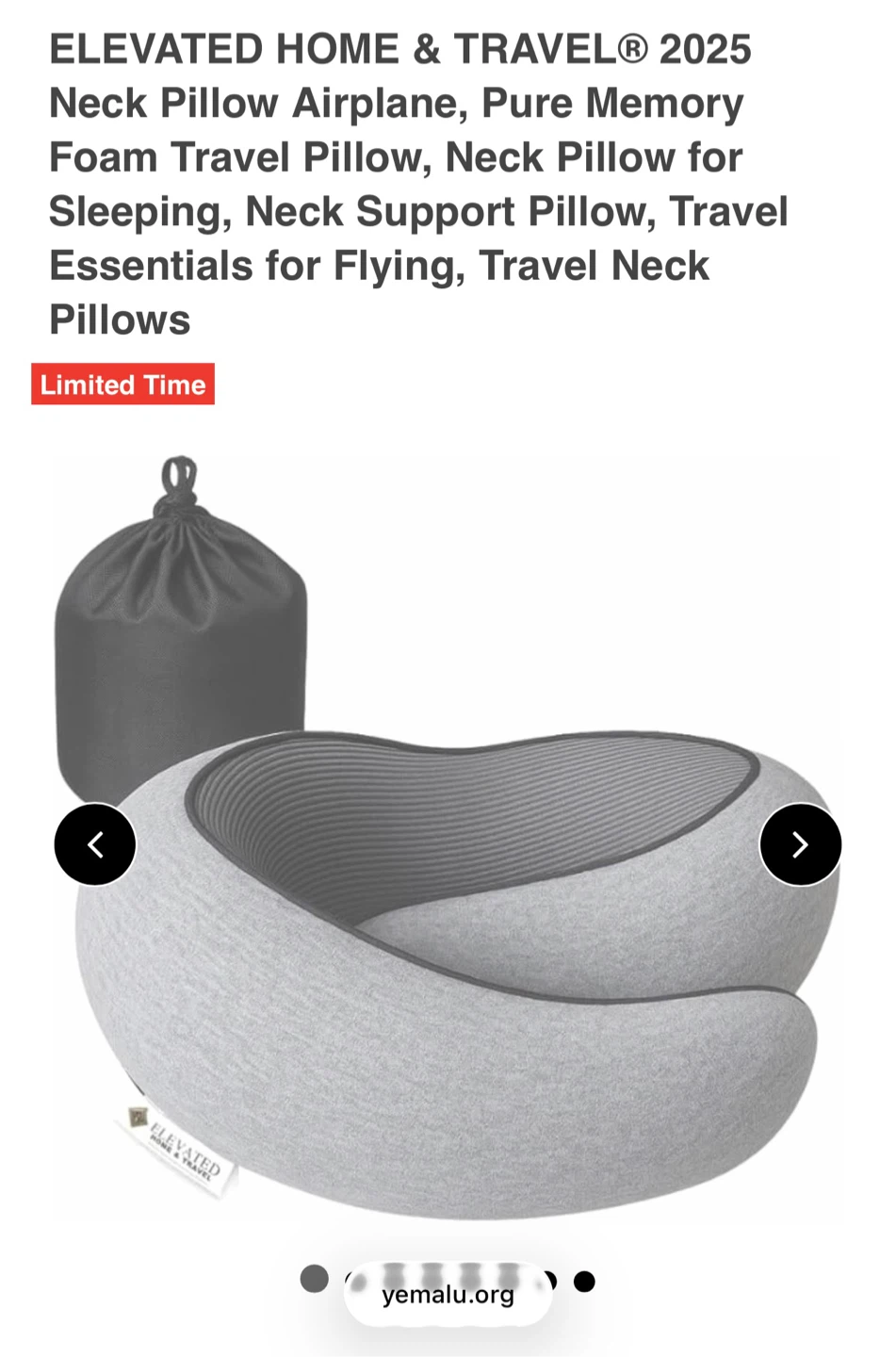 Elevated Home & Travel Neck Pillow