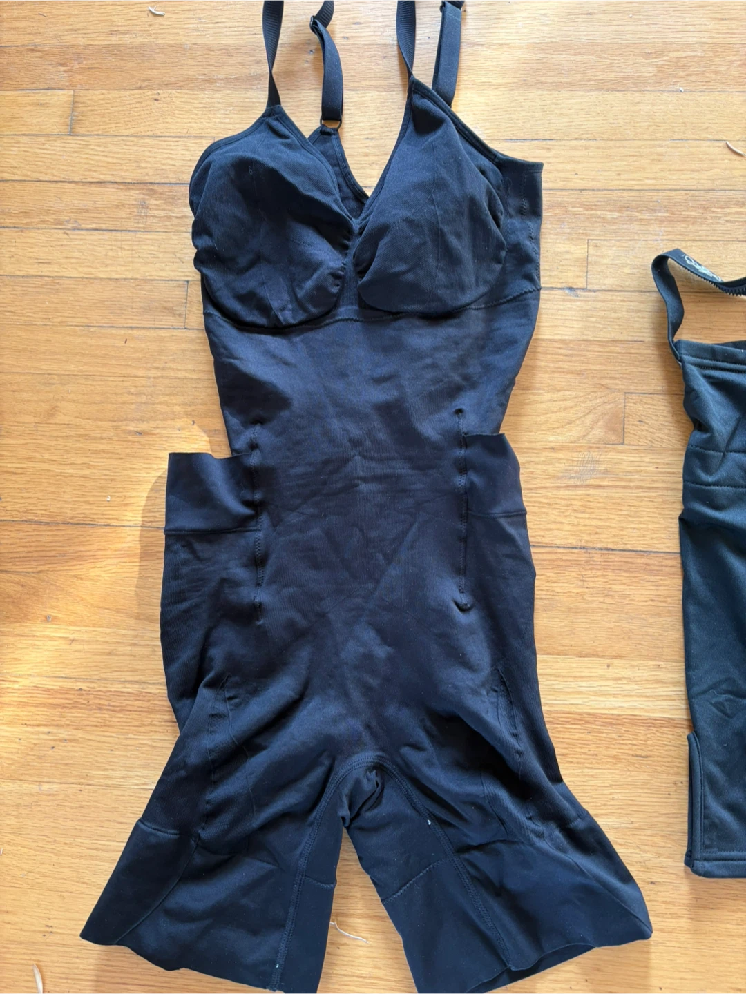 Shapewear Bodysuit with Skirt Panel - Black - Size L - photo 2