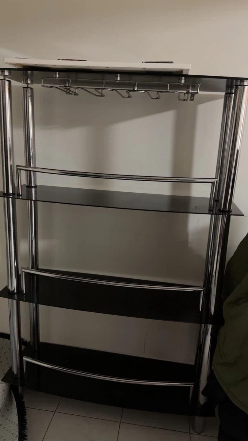 Glass and Chrome Bar Cart