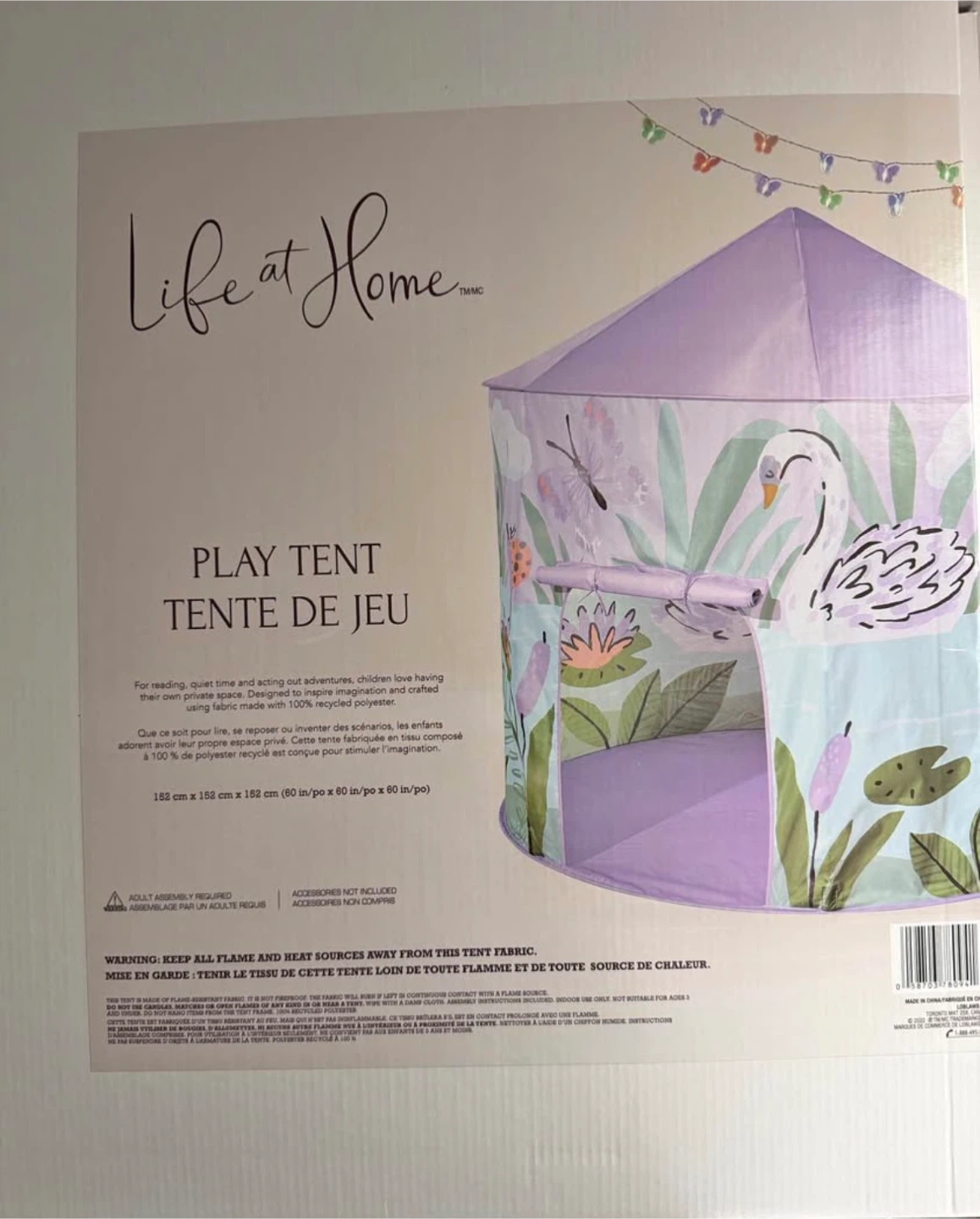 Life at Home Play Tent - Swan & Butterfly Design