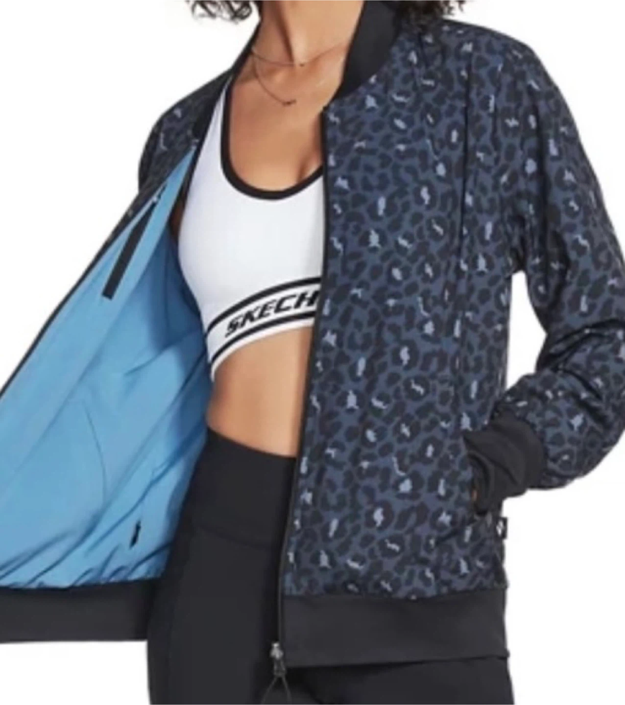 New Skechers Reversible Jacket, Midnight Leopard, XL - photo 3