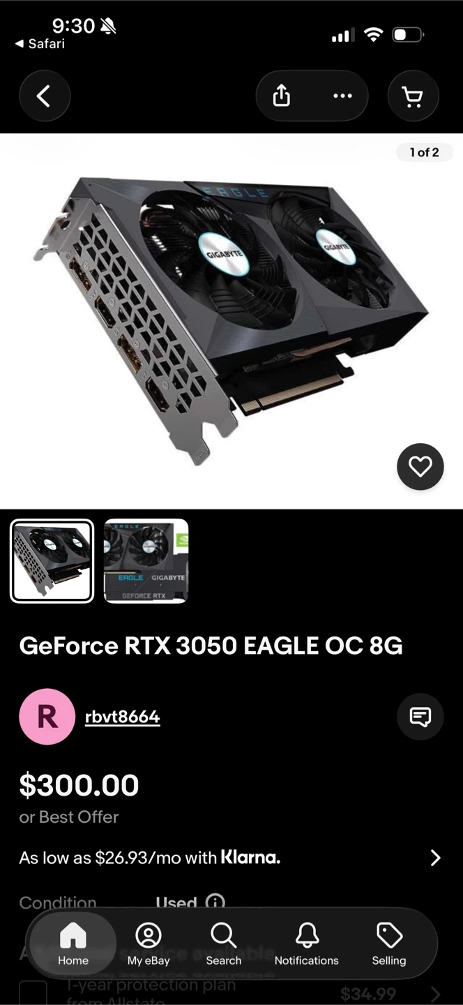 Gigabyte GeForce RTX 3050 Eagle OC 8G Graphics Card