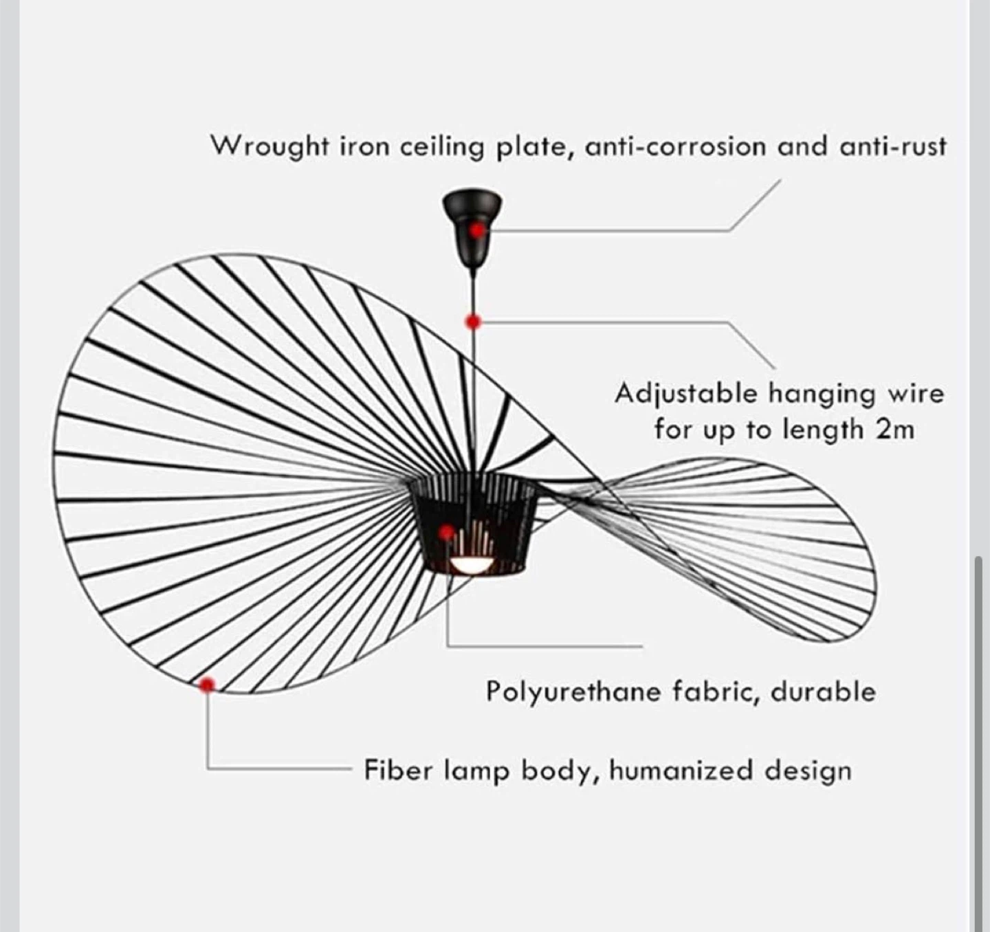 Black Wire Pendant Light Fixture - photo 4