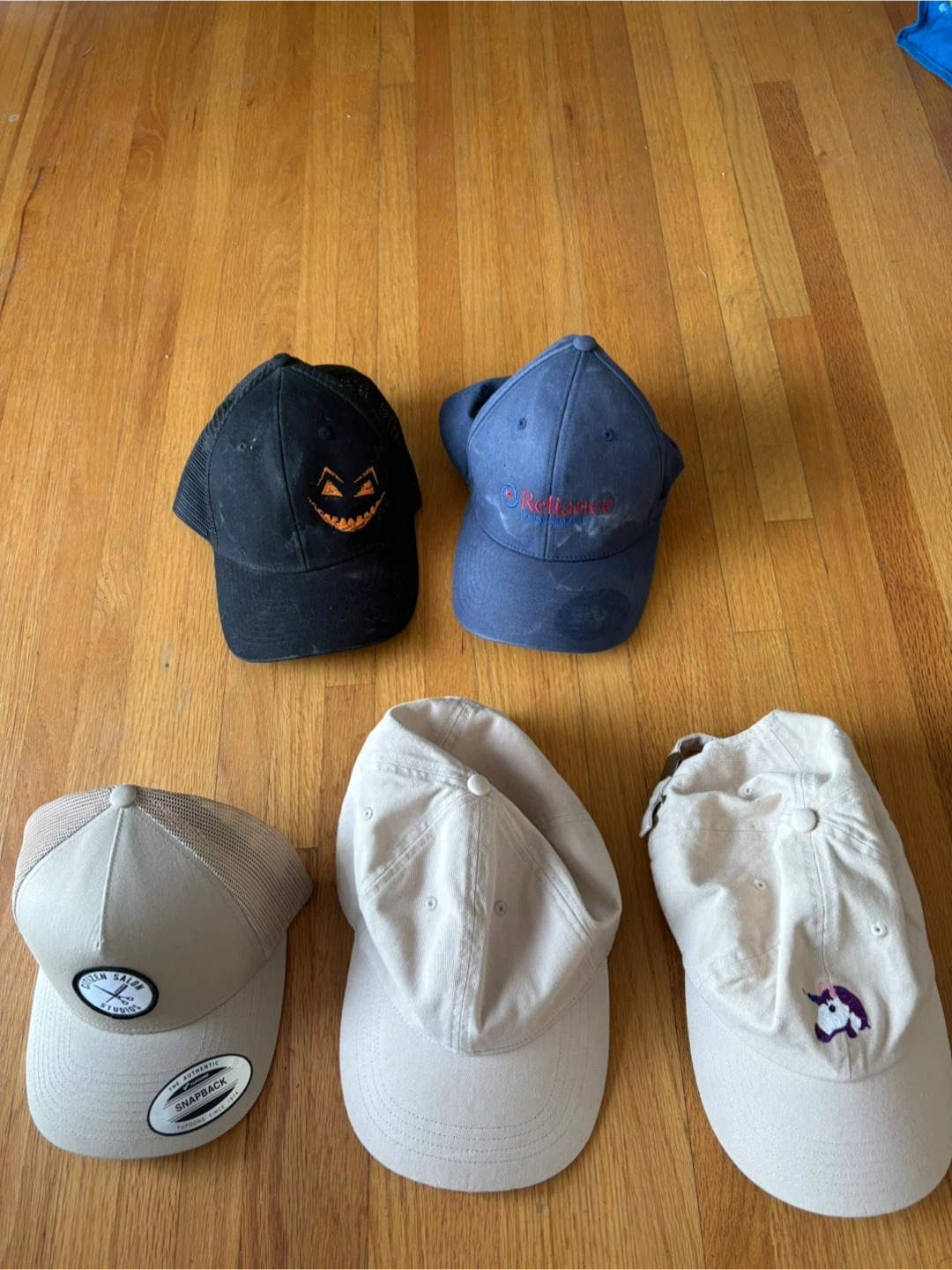 Five Assorted Baseball Caps